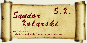 Šandor Kolarski vizit kartica